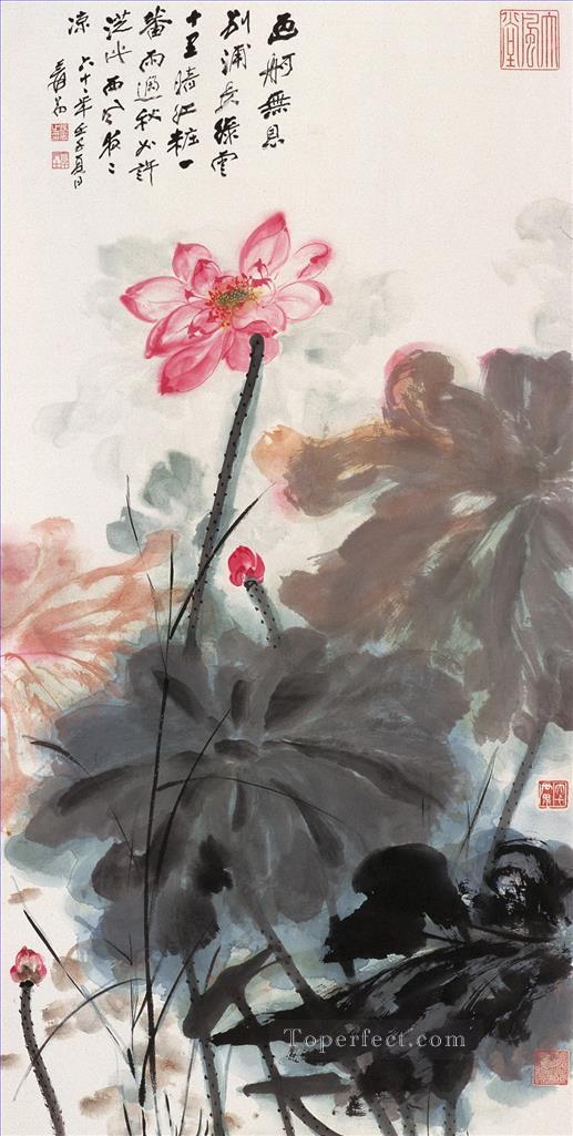 Chang dai chien lotus 25 traditional China Oil Paintings